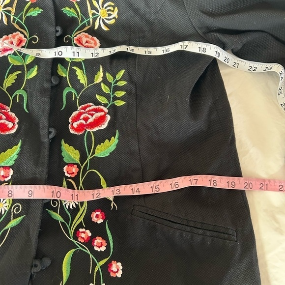 VICTOR COSTA VTG ASO Phoebe Buffay Alternative Floral Embroidered Jacket L - Picture 14 of 14